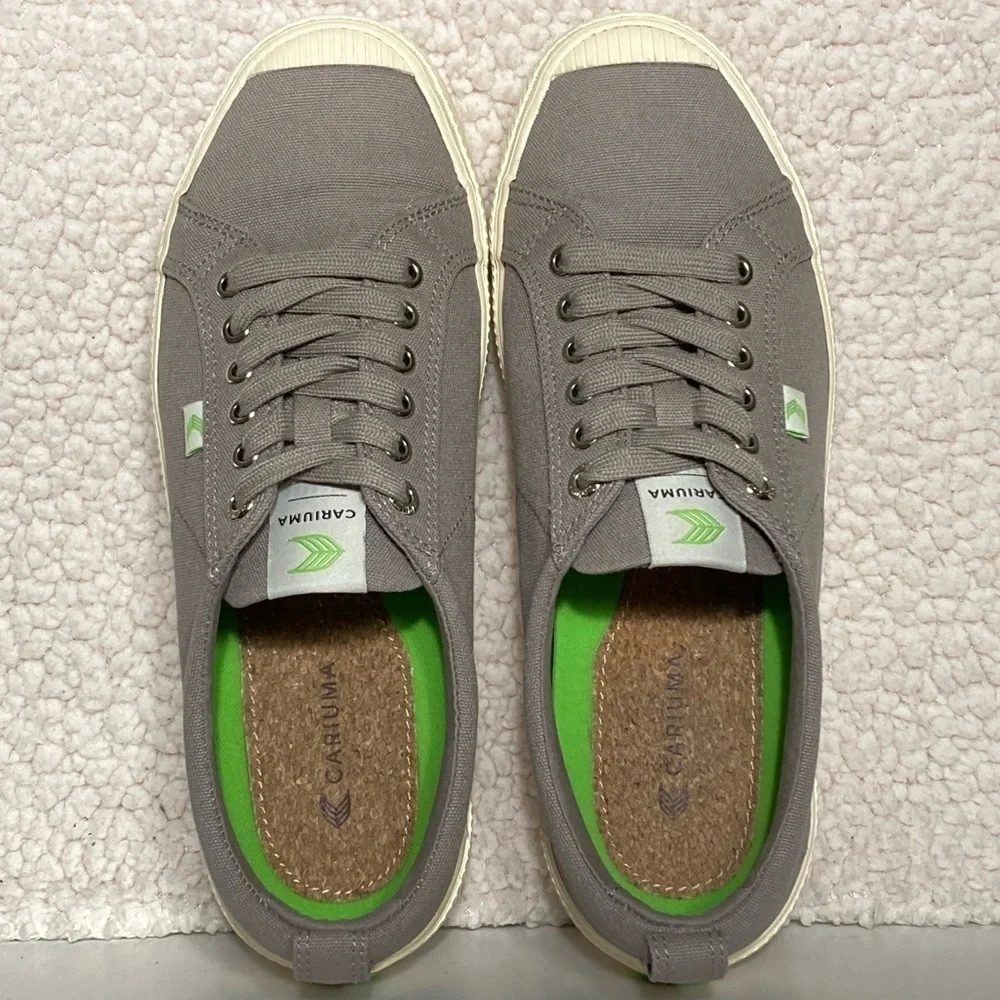 Cariuma Mens OCA Mystic Grey Canvas Low Lace Casual Sneakers Shoes Size US 9.5 - Picture 5 of 11